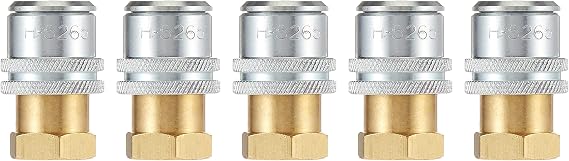 Haltec H-5265 Standard Bore Lock-On Air Chuck (5 Pack) Durable Tire Inflation Chuck, Gold Finish