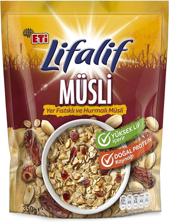Eti Lifalif Yer Fıstıklı Ve Hurmalı Müsli 350 g