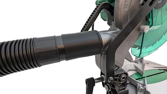 Vacuum Adapter for Metabo HPT and Hitachi Miter and Chop Saws - Galactic Gadgets (2-1/2in - Black)