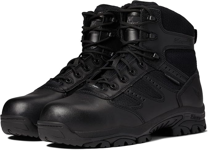 Thorogood Deuce 6" Waterproof Side-Zip Tactical Boots for Men and Women with Composite Safety Toe, Full-Grain Leather, and Slip-Resistant Outsole; BBP & EH Rated