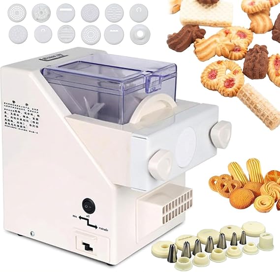Automatic Cookies Making Machine,180W Biscuit Form Maker with 8 Replaceable Nozzles & 6 Cookie Molds,Electric Cookie Press Biscuit Maker