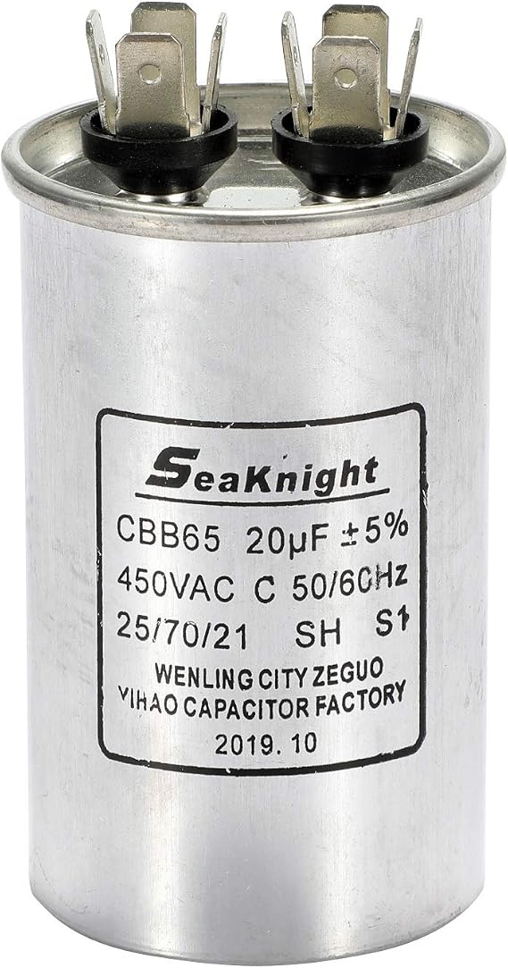 20 uF MFD Motor Run Capacitor | long life, easy install, Well Pump Run Capacitor, CBB65, Single Round Capacitor