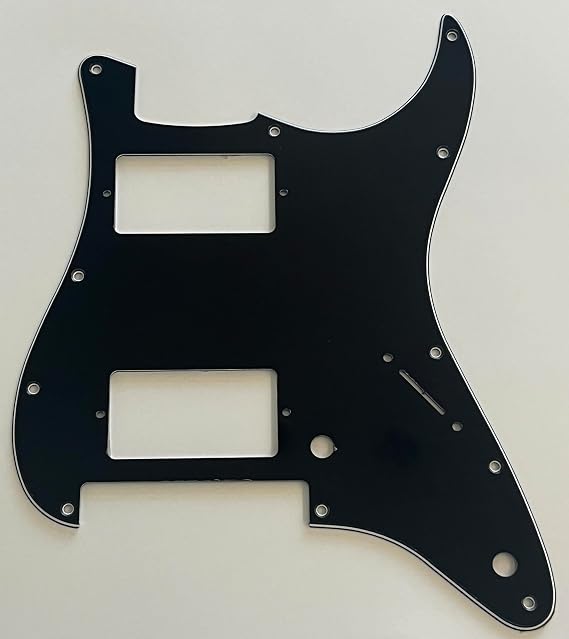 For Fit Fender Strat Floyd Rose Tremolo HH Guitar Pickguard (3 Ply Black)