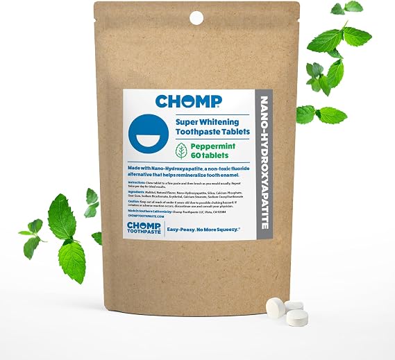 Chomp Super Whitening Toothpaste Tablets with Nano Hydroxyapatite Refill