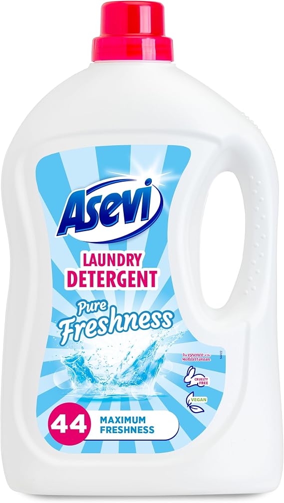 Asevi Laundry Detergent, Washing Liquid Detergent, Laundry Cleanser, 2376ML, 44 Washes, Pure Freshness
