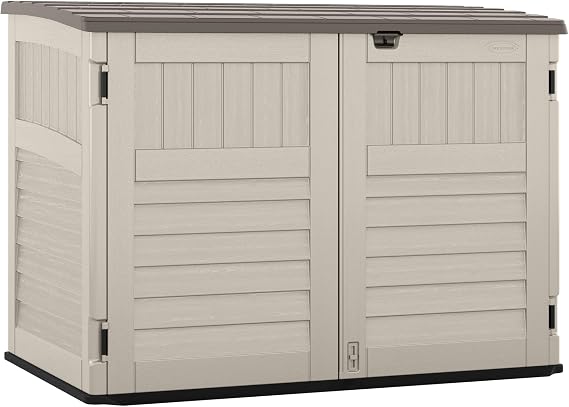 Suncast 5.9' x 3.7' Horizontal Stow-Away Storage Shed, Resin, Hinged Lid