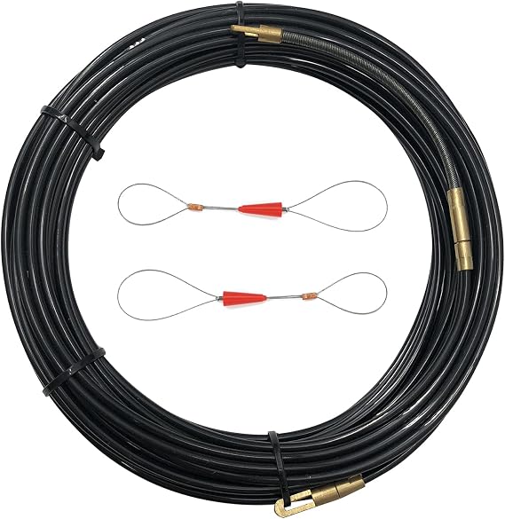 10m 33 Feet Cable Puller Kit Through Wall Fish Tape Nylon Electrical Cable Puller Wire Guide Device Threader Fish Cable Fastener