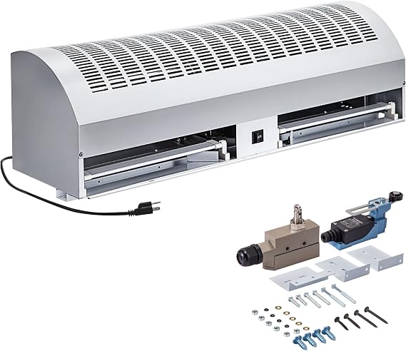 VEVOR 36 Inch Speeds 1372/1511 CFM Commercial Indoor Air Curtain for Doors with 2 Switches, 110V Unheated, White