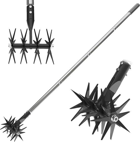 66in Rotary Cultivator Garden Tool with Tempered Spring Steel Tines