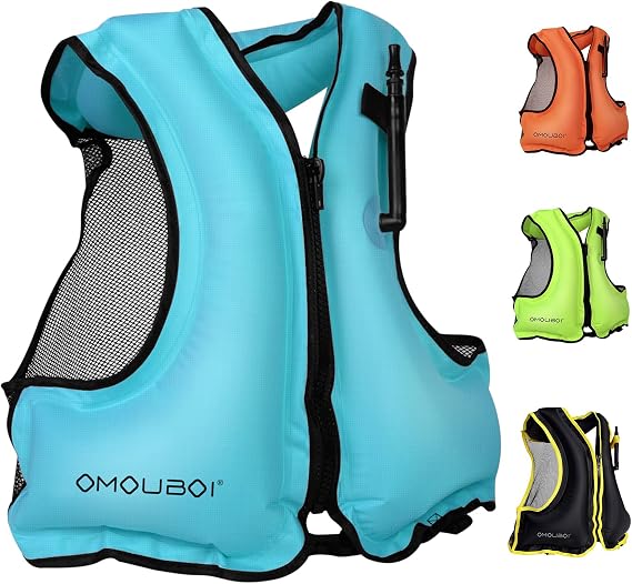 Inflatable Jacket Swimming Waistcoat Kayak Fishing Snorkeling Buoyancy Jacket Swimming Jacket Brightly Coloured Vest Suitable for Water Sports Adults Only