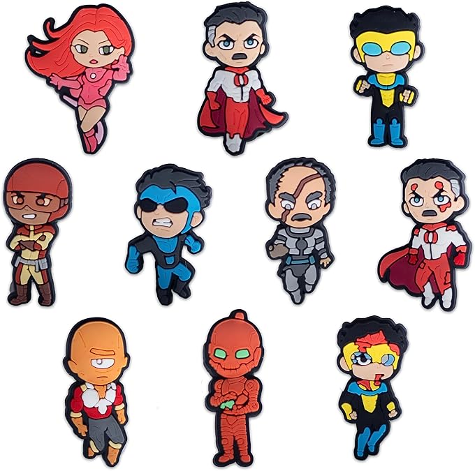 Comic Super Hero Shoe Charms 10 Pcs for Croc Clog Shoe Decoration Accessories