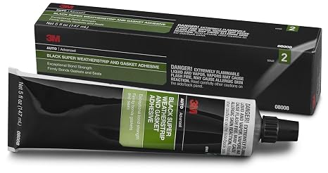3M 08008 Black Super Weather-Strip Adhesive Tube, 5 Ounce