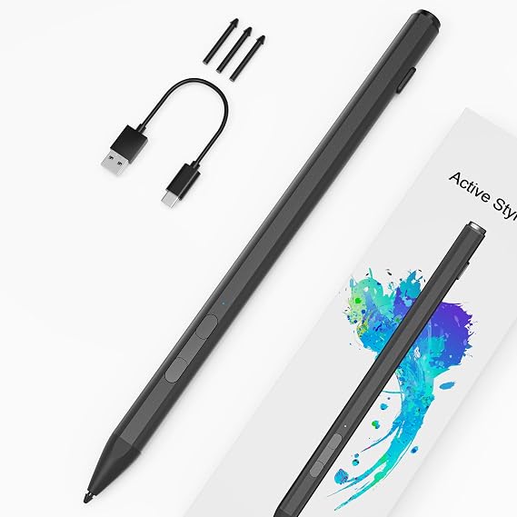Stylus for Surface Pro 12/11/X/9/8/7/6/5/4/3, Go/Laptop/Studio/Book 4/3/2 Stylus Pen with Palm Rejection, 4096 Pressure, Magnetic and Rechargeable