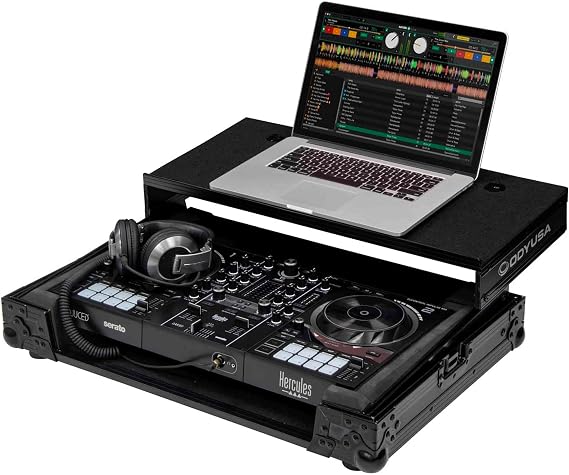 Hercules DJControl Inpulse 500 Black Label Flight Case with Glide Style Laptop Platform