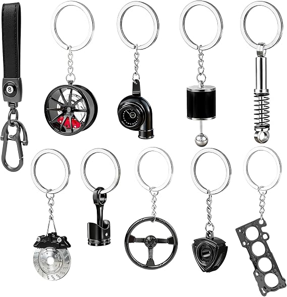 10 Pcs car keychains.Keychain for Men.Cool Keychain.First Choice for Car Enthusiast.Gifts for Car Guys.