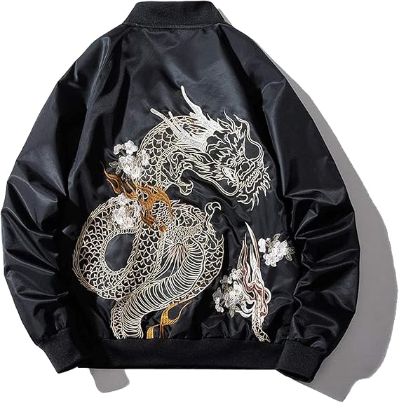 XYXIONGMAO Japanese Dragon Men Street Style Oversized Windbreaker Bomber Jacket Male Couple Hip-Hop Clothing