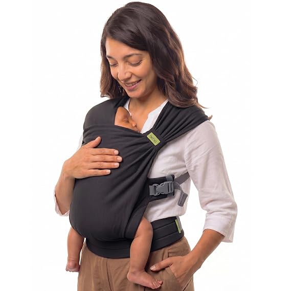 Boba Bliss Pre-Wrapped Baby Wrap Carrier, Newborn Sling, Black