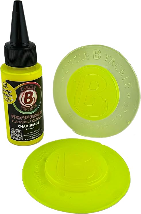 Chartreuse Plastisol Colorant for Making Soft Plactic Fishing Lures, Coloring Plastic Fishing Baits, 2X Strong, 2oz Bottle