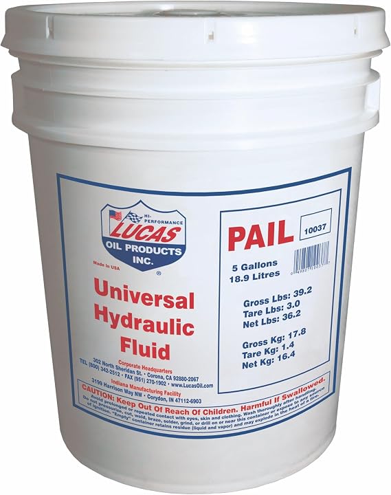 Lucas Oil 10037 Universal Hydraulic Fluid (1) 5 Gallon Pail