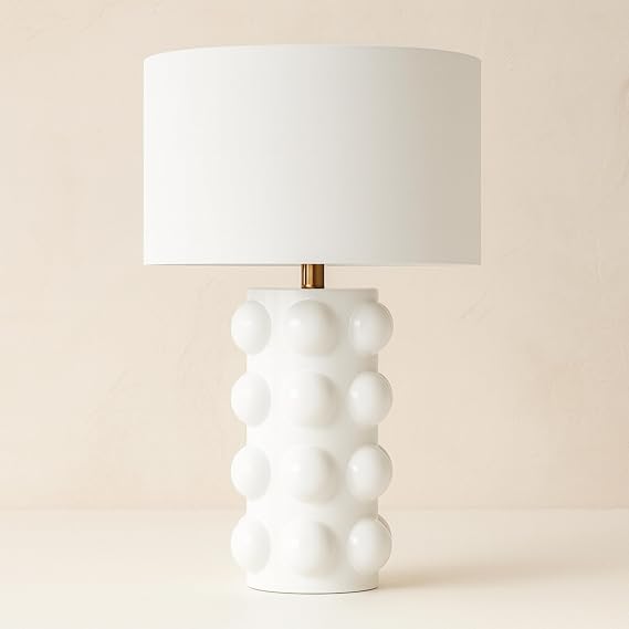Sagebrook Home Ceramic 22" Bubble Table Lamp, White