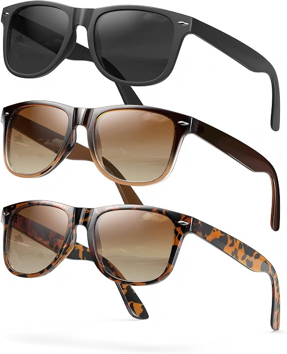 Polarized Sunglasses Womens Trendy Classic Retro Sun Glasses Fashion UV400 Protection 3 Pack