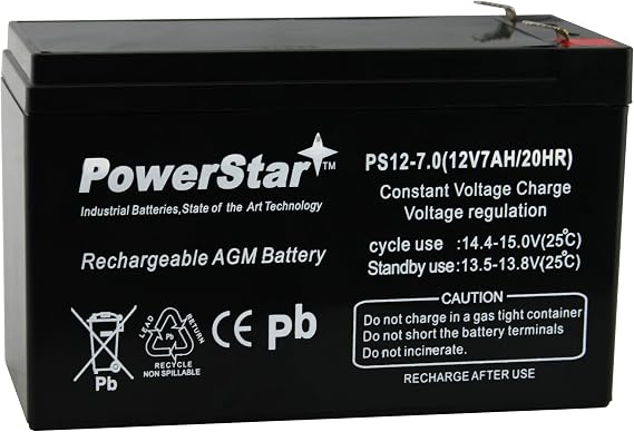 PowerStar Replacement Battery for Battery, 12V 7Ah Compatible with SEC1075