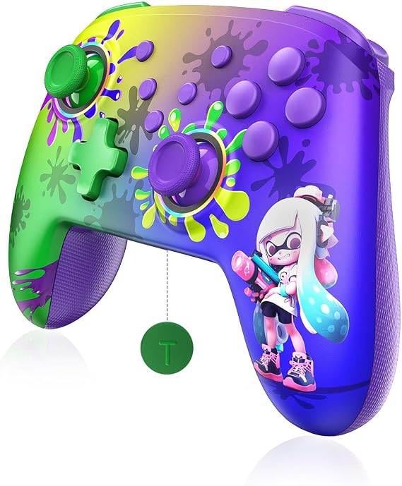 NexiGo Wireless Controller (No Deadzone) for Switch 2 and Switch, Bluetooth Controllers for Nintendo Switch with Vibration, Motion, Turbo and LED Light (Inkling)