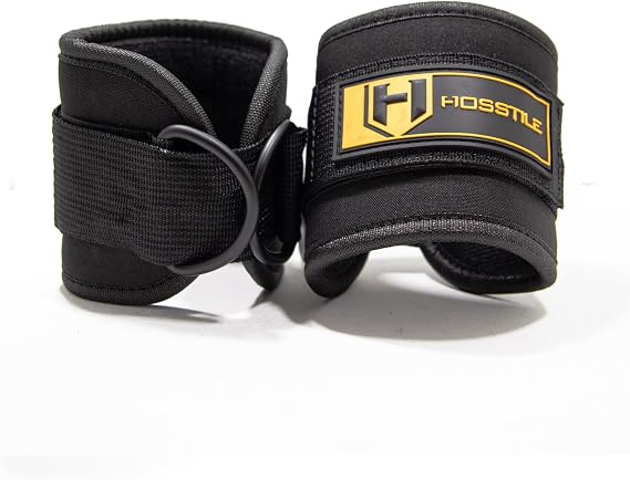 Neoprene Ankle Straps (Pair) Durable Steel D-Ring, Soft Neoprene Lining, Heavy-Grade Hook and Loop, Adjustable Support for Cable Machine Exercises, One Size Fits All