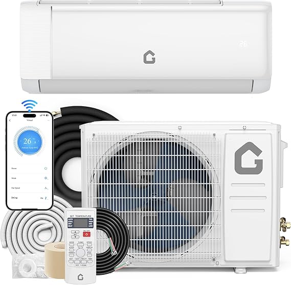 24000 BTU Mini Split Air Conditioner, 19 SEER2 208-230V Split Unit Ac and Heat Cool Up to 1500 Sq.Ft, Ductless Air Conditioner w/Complete Installation Kit,Remote,Wifi Control,Low Noise
