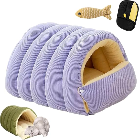 Cozy Monster Cat Bed, 2026 and Winter Warm Cat House, Soft and Warm Cats House Bed, Cozy Warming Anti-Slip Fluffy Pet Bag, with Removable Cushioned (Purple, M)