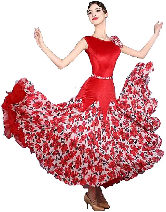 Waltz Performance Dancing Outfit Ballroom Dance Dresses for Women Breathable Party Tango Practice Dancewear