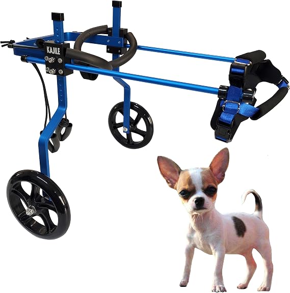 Adjustable Dog Wheelchair,Dog Hind Leg Rehabilitation,Blue,XXS-3 | easy assemble,handicap dog weak hind legs rehabilitation training,hind leg support,mobility assistance,aluminum alloy,sturdy