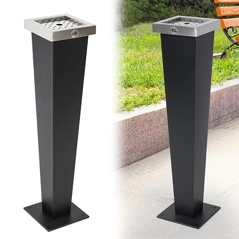 AIWFL Commercial Trash Disposal Receptacle Outdoor Black Standing Ash Bin