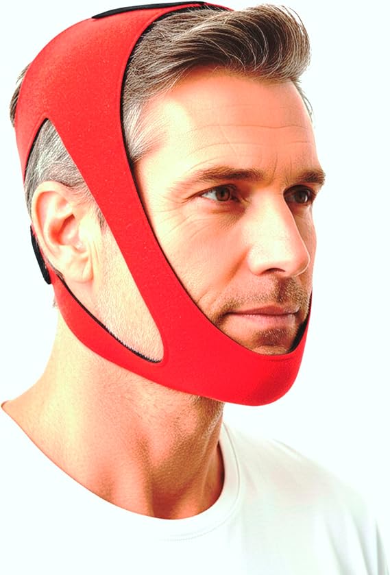 Chin Strap for Sleeping and CPAP Users - Adjustable Anti Snoring Jaw Strap | Keeps Mouth Closed While Sleeping, Breathable Soft Snore Stopper for Men and Women, L-XL Size, Comfortable Fit
