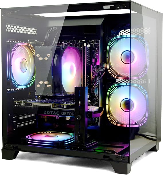 LXZ Gaming PC Desktop, I5-12400F, 2.5GHz, GeForce RTX 3050 6GB, 16GB DDR4 RAM, 1TB NVME SSD, for Gaming and Work, Black