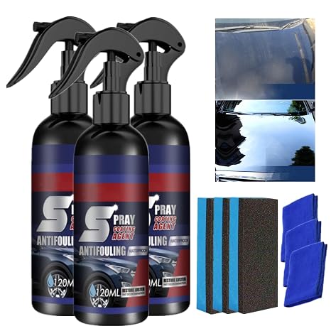 3 in 1 Ceramic Car Coating Spray, High Protection Quick Coating Agent, Multi-Functional Car Plastic Parts Refurbish Agent, Nanotechnology (3PCS)