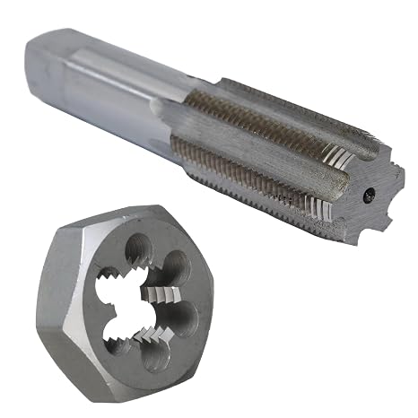 Drill America 1-1/4"-7 UNC Tap and Die Kit, HSS Plug Tap and Carbon Hex Die, POUT Series