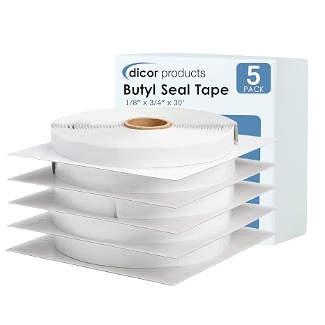 Dicor BT-1834-5 Butyl Seal Tape, 1/8"" x 3/4"" x 30', 5-Pack