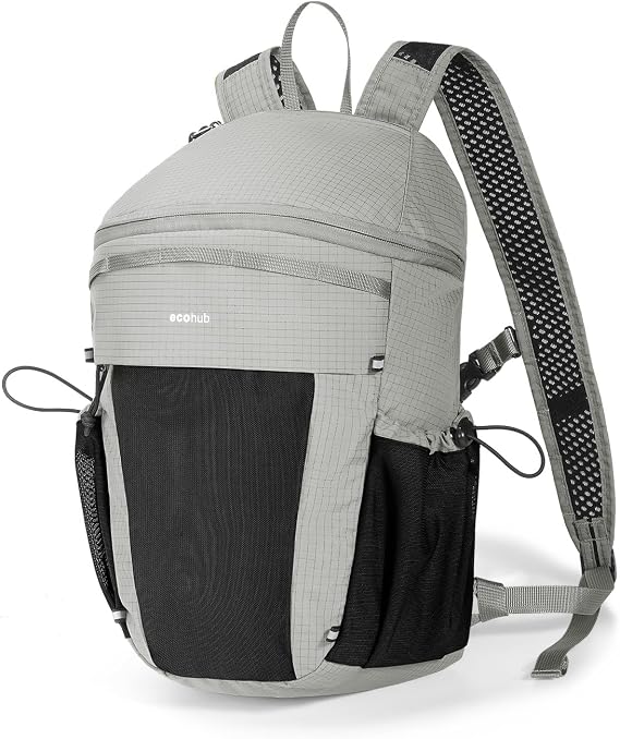 ECOHUB Foldable Backpack 15L Ultralight Unisex Small Daypack gray Casual