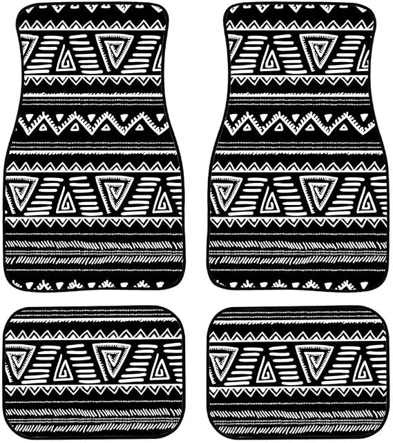 Cumagical Tribal Pattern Personalized Rugs Design Carpet Car Floor Mats Fashion Car Carpet Car Interior Decoration Front&Rear 4 Pieces Full Set Fit for Most Cars
