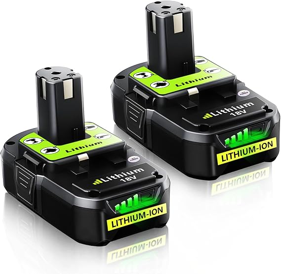 Replacement for Ryobi 18V Battery: 18V 4.0Ah Lithium-ion Compatible with Ryobi P102 P103 P105 P107 P108 P109 P122 Cordless Power Tools 2 Pack
