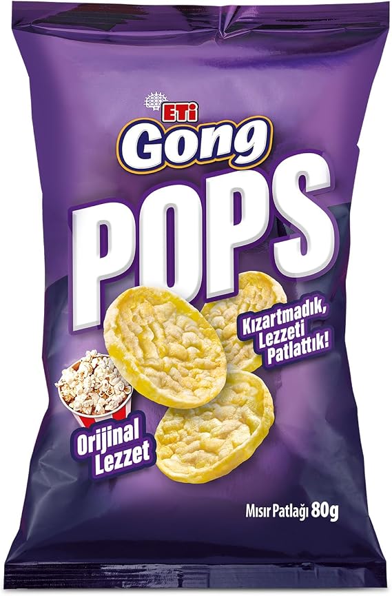 Eti Gong Pops Orijinal Lezzet Mısır Patlağı 80 g x 10 Adet