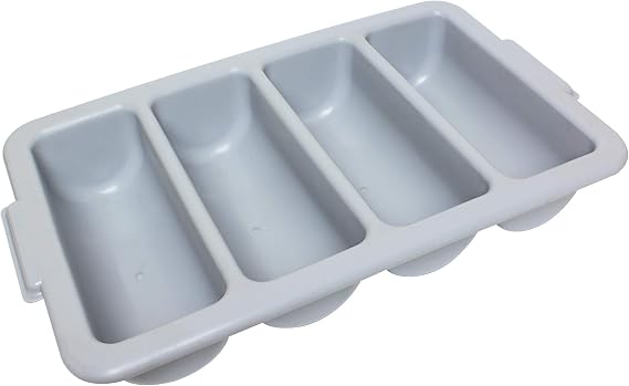 Thunder Group PLFCCB001 4-Compartment Cutlery Box, Grey