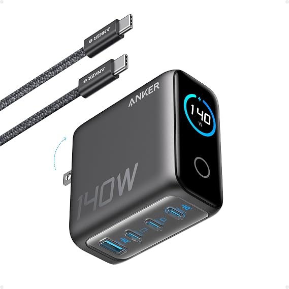 Anker A2697 140W 4 Port Şarj Cihazı, Koyu Gri