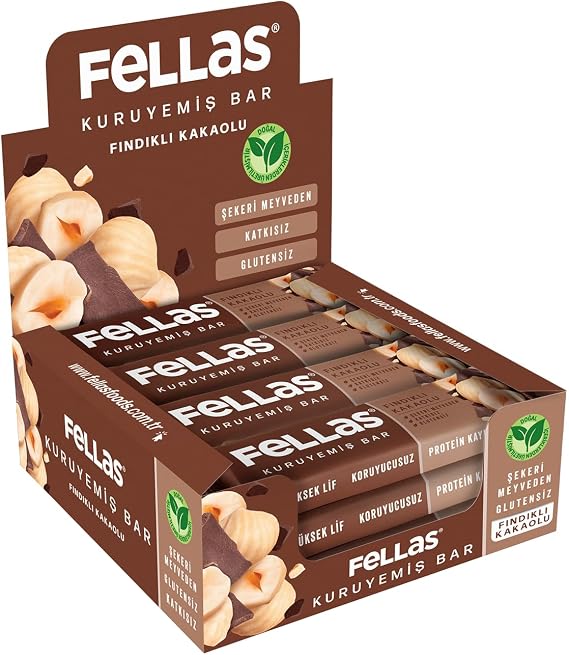 Fellas Hazelnut Cocoa Nuts Bar 30 gr x 12 Pieces