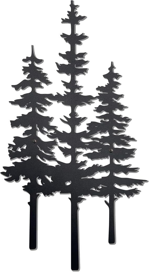 noxozoqm Metal Tree Wall Decor, Cabin Decor, Tree Decor, Rustic Wall Decor for Home Office Farmhouse Indoors and Outdoors Black