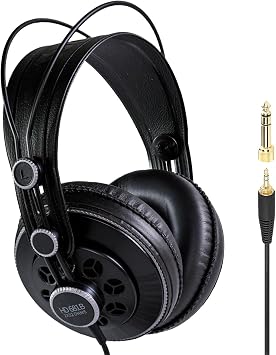 Superlux HD681B Dynamic Over-Ear Headphones Wired with 50mm Neodymium Driver, Single-Sided, Semi-open, Deep Bass, Balanced Tone for Professional Monitoring Recording Gaming Streaming Live Rock Concert