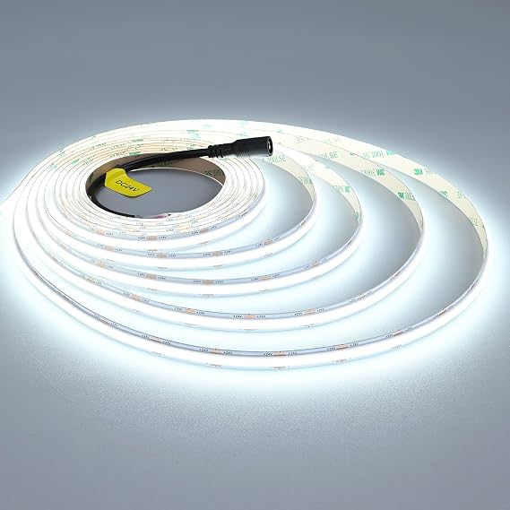 JOYLIT PRO+ SCOB LED Strip 16.4FT 24V 6000K Dotless 670lm/ft Bright Indoor | CE UL, CRI92+, 288LEDs/M Cool White, 10mm, 3OZ Dual Copper PCB, Self-Adhesive Tape, Dimmable,For Home Commercial(Strip Only)