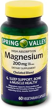 Spring Valley High Absorption Magnesium 200 mg Sleep Support 60 Capsules + Your Vitamin Guide
