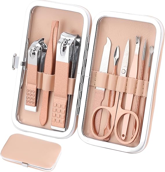 9 Pcs Manicure Pedicure Kit, Nail Clipper Personal Grooming Set, Care Gift